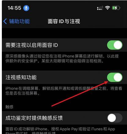 桓仁苹果14维修网点分享iPhone14注视感知功能有什么用 